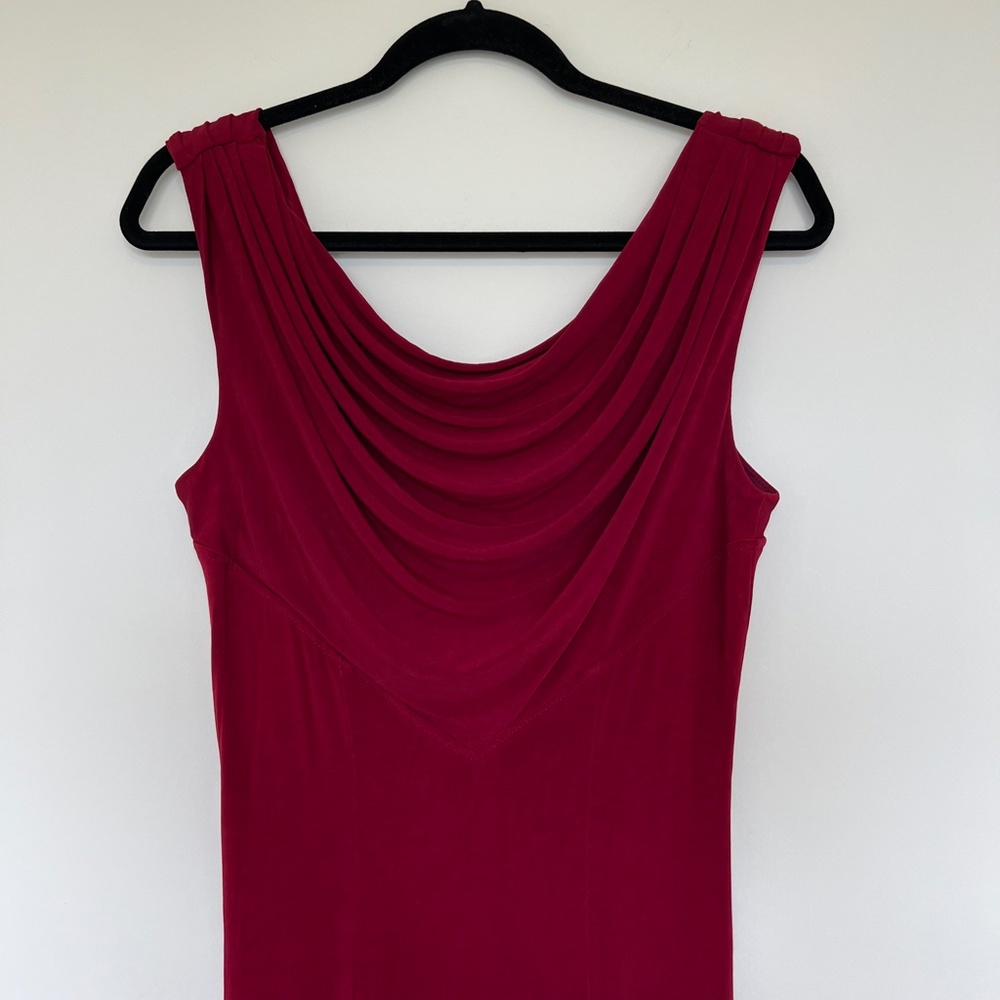 Vintage Peep Rockabilly Pinup Glamour Slinky Cowl Neck Maxi Dress - Picture 10 of 10
